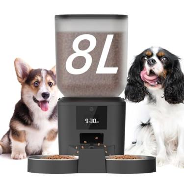 Imagem de 8L Alimentador Automatico Pet, Tuya WiFi Duplo Alimentador Automatico Gatos, Fácil de Programar Pequenos Animais de Estimação em Ambientes Internos
