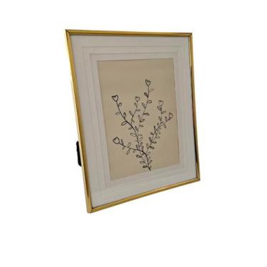 Imagem de Porta retrato metal slim - dourado - borda interna - MART, 15 x 20cm