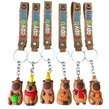 Imagem de Chaveiro Capivara Capybara Fofo - NoBrand, 6 unidades