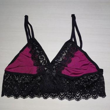 Imagem de Sutiã Top Sem Bojo SEM Aro Feminino Clamar em Microfibra e Renda - 330