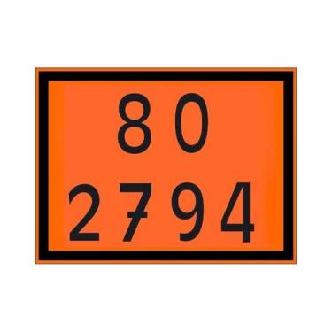 Imagem de Kit 4 Placas Numerologia Onu 80 2794 Carga Perigosa Laranja  802794 - 