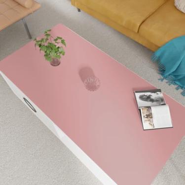 Imagem de Zinkooat Capa de mesa de couro, 1,8 mm de espessura, capa de mesa de 61 x 121 cm, tapete de mesa grande, protetor de mesa, protetor de capa de mesa de jantar, tapete de mesa GG (rosa + prateado, 61 x