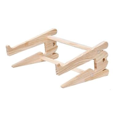 Imagem de Suporte para laptop Suporte universal de madeira para laptop para mesa, suporte removível para laptop de 10 a 17,3 polegadas Elevador para laptop(XL)