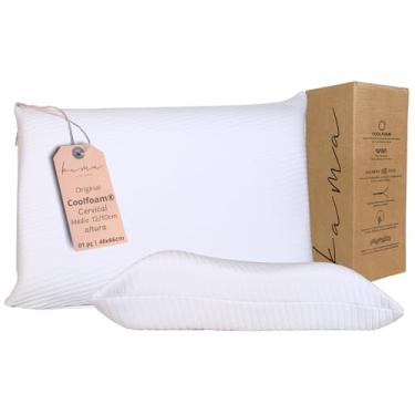Imagem de Kama Travesseiro Viscoelástico Premium - Original Coolfoam® Cervical - com capa Ultrasoft removível Hipoalergênico AllergyFree®