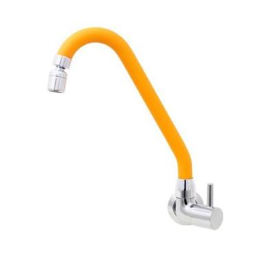 Imagem de Torneira Cozinha de Parede Laranja C61 Arejador Articulado - Roddex