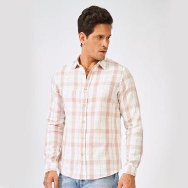 Imagem de Camisa Acostamento Masculina Casual Xadrez Manga Longa-Masculino