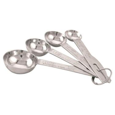Imagem de Kit Colheres Medidor Aço Inox 4 Peças Resistente Prático - CLASS HOME