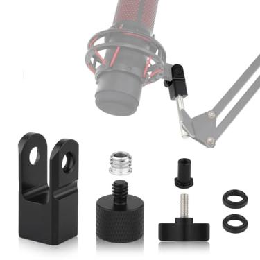 Imagem de Adaptador de montagem de microfone para Hyperx Quadcast com adaptador de parafuso de 0,9 cm ou 1/10.2 cm, funciona com suporte de microfone HyperX QuadCast e acessório de substituição durável de braço