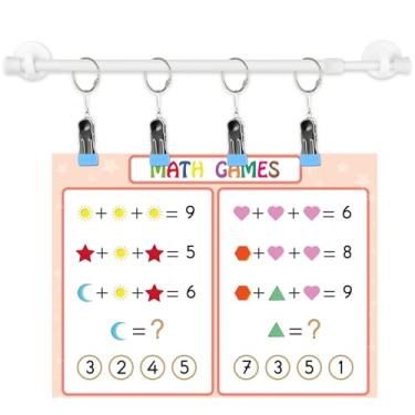 Imagem de Briwooody Conjunto de suporte de calendário magnético ajustável de 40 a 68 cm para parede, âncora, gráfico, datas, porta-cartões para sala de aula, quadro branco, suprimentos de decoração de casa