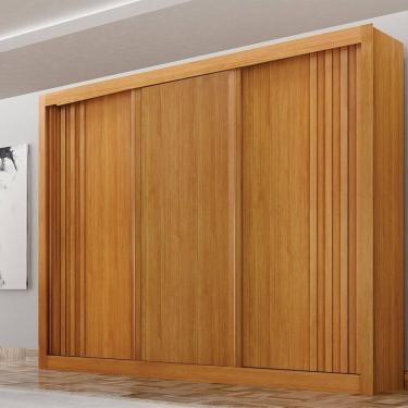 Imagem de Guarda-Roupa 3 Portas Portas Ripadas Milano  Cinamomo