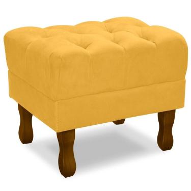 Imagem de Puff Puf Retro Capitone 55X44Cm Suede Mostarda Mpassos Mostarda