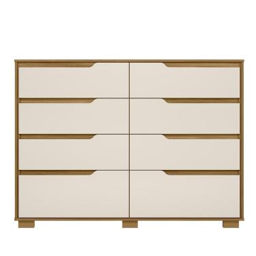 Imagem de Comoda Georgia Quarto Com 8 Gavetas Freijo/off White Freijo/off White