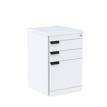 Imagem de Gaveteiro Aéreo 03 Gavetas Corporativa Branco Preto