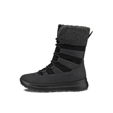 Imagem de ECCO Bota de neve feminina Solice Arctic impermeável, Nobuck preto Primaloft, 9-9.5