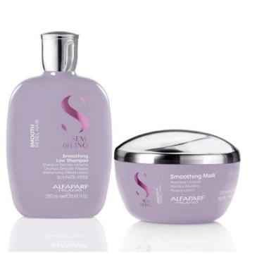 Imagem de Kit Alfaparf Smooth Shampoo 250ml e Máscara 200ml Hidratação Brilho Co