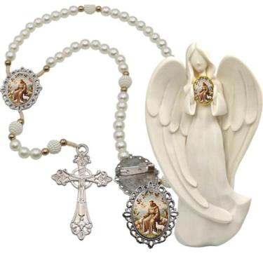 Imagem de Imagem Estatua Nossa Senhora das Graças Com Terço de Luxo e Broche Res