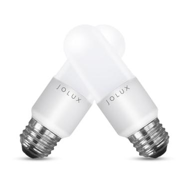 Imagem de Jolux Pacote Com 2 Lâmpadas Led Para Área Externa Dusk To Dawn, Liga/Desliga Automático, Equivalente A 40 W De Luminárias Fechadas, Branco Suave (2700 K), 650 Lm, Classificação À Prova Umidade, Base