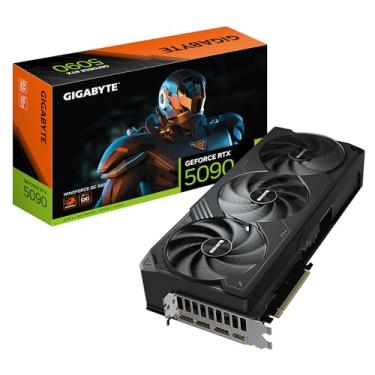 Imagem de Placa de Vídeo Gigabyte RTX 5090 Windforce OC 32G, 32GB GDDR7, Ray Tracing, Alto Desempenho para Games e Criação – GV-N5090WF3OC-32GD