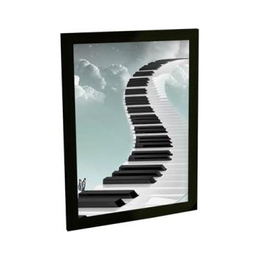Imagem de Quadro Decorativo Piano Teclado Ilustração Céu Decoração Poster Quarto Sala