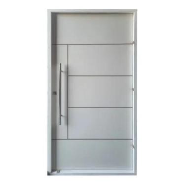 Imagem de Porta Pivotante Atenas De Madeira Branca 2,20x1,09 Completa Lado  Dire