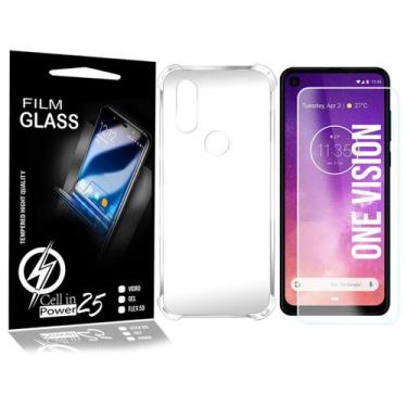 Imagem de Película Vidro + Capa Anti SHOCK Moto One Vision XT1970 6.3 - Cell In 