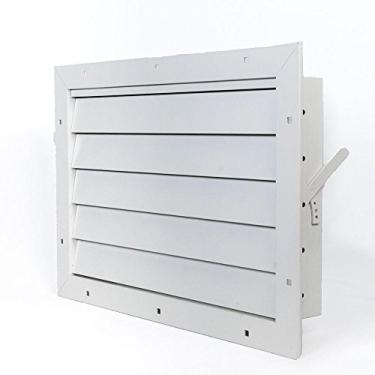 Imagem de Registro de grade de ventilação de ar de porta de garagem de alumínio - com alavanca de controle de amortecedor para configurações de inverno e verão - com proteção contra insetos [Dimensões externas