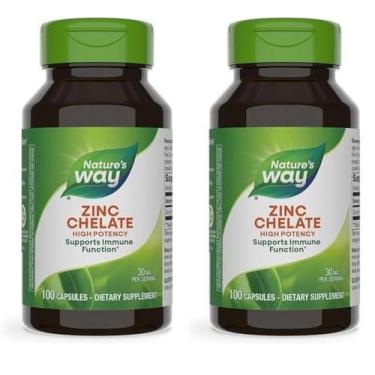 Imagem de Suplemento Nature's Way Quelato de Zinco 30mg 100 Cápsulas x2