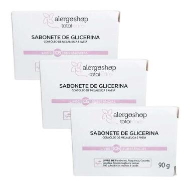 Imagem de KIT 3 Sabonete em Barra Glicerina Alergoshop 90g Branca, 90g, Branco