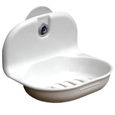 Imagem de Saboneteira de Plástico com Ventosa Branca - Plastico Resistente - Maxximo - PANAMI