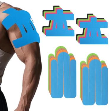 Imagem de lasuroa 16 Peças de Fita de Suporte para o Ombro, Fita Cinesiologia Pré-Cortada à Prova Água e Respirável para Suporte Ombros Desporto e Relaxamento Físico