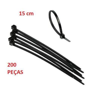 Imagem de Abraçadeira Nylon Preta Fertak 200 Peças