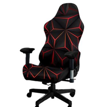 Imagem de Kitegrese Capa para cadeira de jogos impressa, capa de cadeira de jogo extensível à prova de arranhões com capa de braços (B)