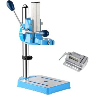 Imagem de Suporte De Furadeira De Pilar Ajustável Com Torno - Suporte De Furadeira Elétrica, Prensa De Bancada Multifuncional, Base De Ferro Fundido, Mandril Giratório - Ferramenta De Carpin, Blue, A+Vise