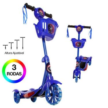 Imagem de Brinquedo Patinete Infantil Capitão America 3 Rodas Com Luz. - Zein