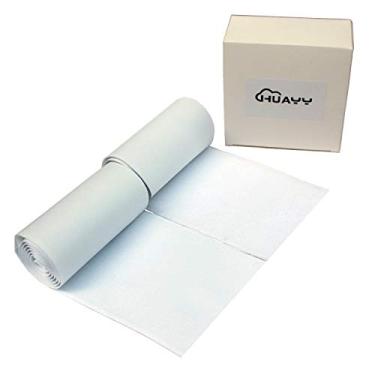 Imagem de Lençóis autoadesivos Huayy com gancho e laço super adesivos em tecido de tiras de nylon cola, branco, Branco, 4 in x 1 yd, 1