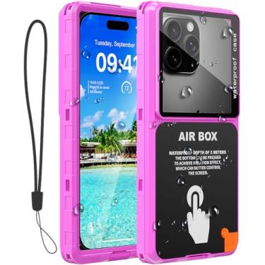 Imagem de Capa de telefone impermeável, capa de telefone de mergulho subaquático para iPhone 17/16/15/14/13 Pro Max, Samsung Galaxy S25/S24/S23 Ultra, Google/Moto até 6,9 polegadas (rosa)
