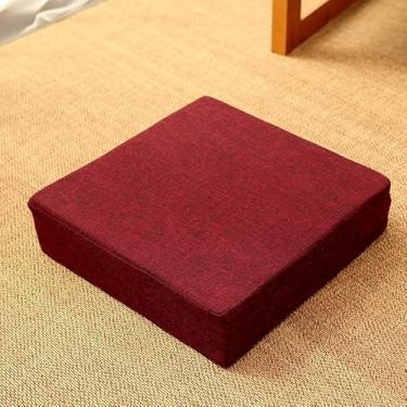 Imagem de 1 pç almofada de meditação quadrada, antiderrapante adornado almofada de chão leitura para crianças, almofadas de chão de assento de travesseiro grande, futon de móveis de assento para beber chá