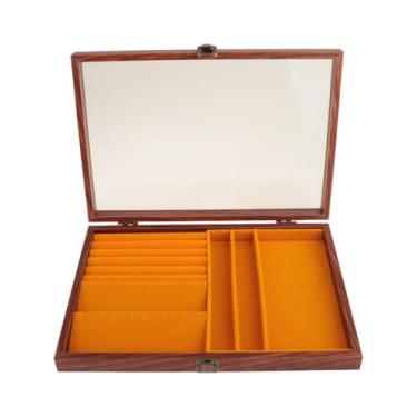 Imagem de UGPLM Organizador de caixa de joias com tampa transparente, à prova d'água, grande capacidade, com trava, versátil, estojo de armazenamento para, Style E