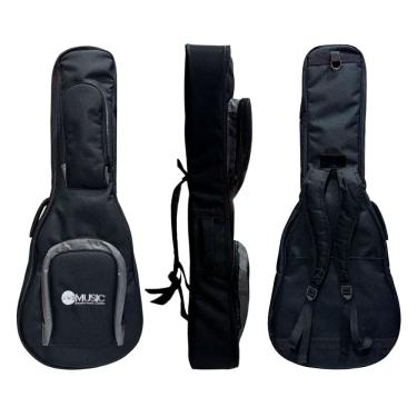 Imagem de  SEMI CASE RÍGIDO P/ VIOLÃO FOLK PRETO "AMS"