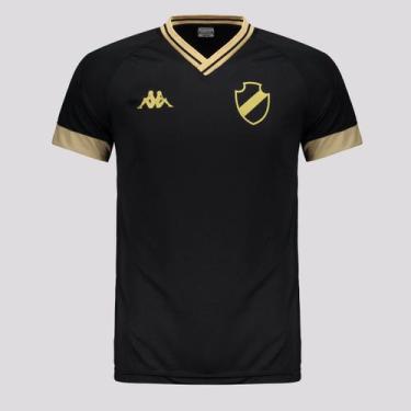 Imagem de Camisa Kappa Vasco Supporter UP Preta e Dourada, P