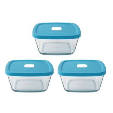Imagem de Tigela Quadrada 2L MarinexFacilita Pote De Vidro Temperado Com Tampa Plástica de Cores Sortidas Resistente Casa Buritis (1)