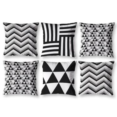 Imagem de Kit 6 almofadas Cheias 40cm x 40cm Decorativas Estampadas Digital Colo
