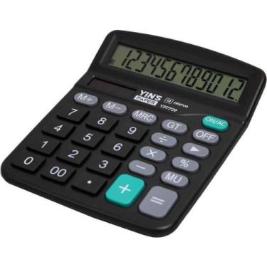 Imagem de Calculadora De Mesa Comercial Escritório Display 12 Digitos - Yins Pap