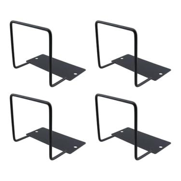 Imagem de Chinflly Barra de retenção de colchão, rolha deslizante de metal preto para camas ajustáveis, sem broca para evitar que o colchão deslize para estrutura de cama de madeira, pacote com 4