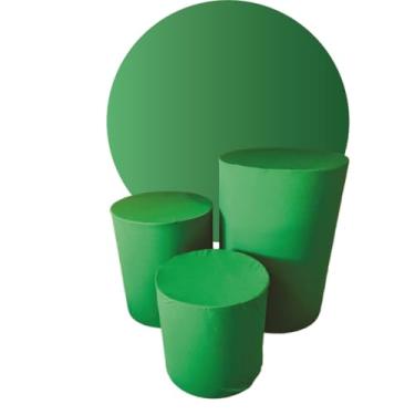 Imagem de kit Capa Trio de Cilindro + Painel 1,50m Decoração Festa - multicolorido Organização de Decoração para Festas(VERDE FOLHA)