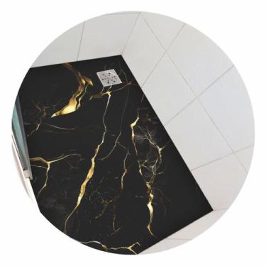 Imagem de Adesivo piso box Mármore Preto Gold antiderrapante - 1,20 x 0,80 metro