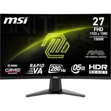 Imagem de MSI Monitor curvo MAG 276CXF 68.6 cm 1920 x 1080 (FHD), 280Hz, HDMI, DisplayPort, porta VGA, montagem VESA, inclinação, alto-falante, bisel fino, 0,5 ms, preto