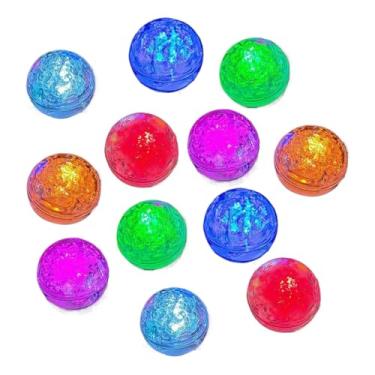 Imagem de Cubos de gelo LED – Conjunto de 12 cubos de gelo brilhantes multicoloridos | Luz de gelo reutilizável que muda de cor | Luzes de banho para crianças | Conjunto de luzes de bebida, levante sua bebida