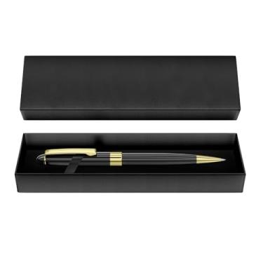 Imagem de TechMark Caneta esferográfica/esferográfica - ponta retrátil giratória, tinta preta, caixa de presente elegante para homens e mulheres (presente de Natal/aniversário/formatura)