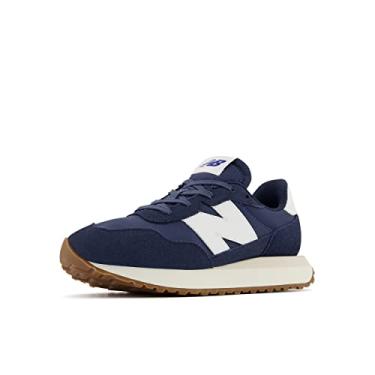 Imagem de New Balance Tênis infantil 237 V1 com cadarço, Índigo natural/Moonbeam, 17
